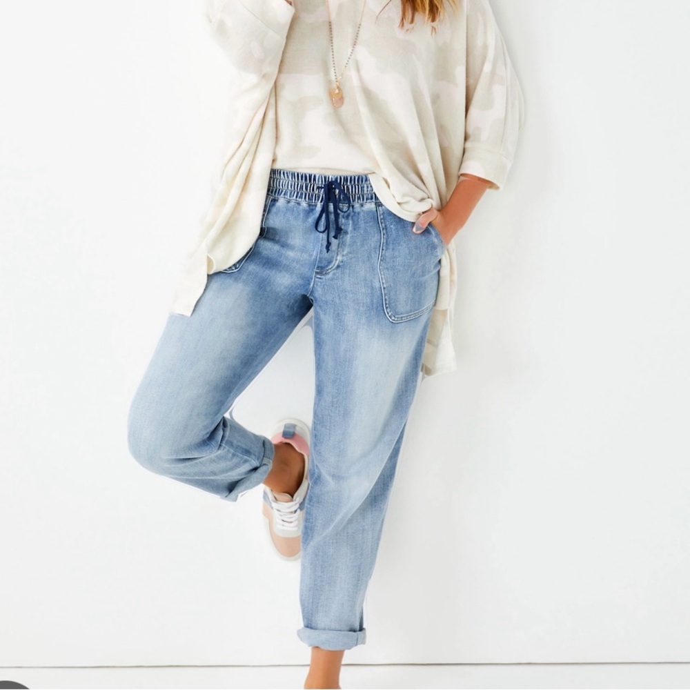 Casual Blue Denim Women's Pants